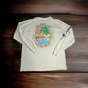 Salt Life Yellow "Laid Back & Living Salty" T-Shirt Men’s Sz-L